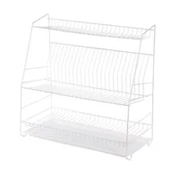 Suszarki do naczyń - Suszarka do naczyń 3-poziomowa 50 cm biała z tacką - miniaturka - grafika 1