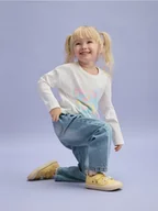 Spodnie i spodenki dla dziewczynek - Reserved - Jeansy baggy - niebieski - miniaturka - grafika 1