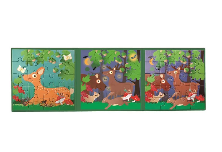 Scratch 276181155 puzzle magnetyczne zwierzęta leśne, rozkładana książka do domu i w podróży, puzzle dla dzieci w wieku od 3 lat 276181155