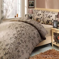 Pościel - Pościel satyna bawełniana CASANDRA CAFFE - miniaturka - grafika 1