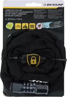 Zapięcie rowerowe łańcuch szyfr DUNLOP 120cm - Zabezpieczenia do roweru - miniaturka - grafika 2