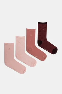 Calvin Klein skarpetki 4-pack damskie kolor różowy 701229441 - Skarpetki damskie - miniaturka - grafika 1