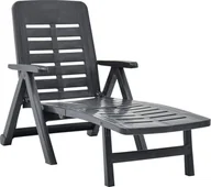 Leżaki ogrodowe - Elior Antracytowy leżak ogrodowy z podłokietnikami - Dantes - miniaturka - grafika 1