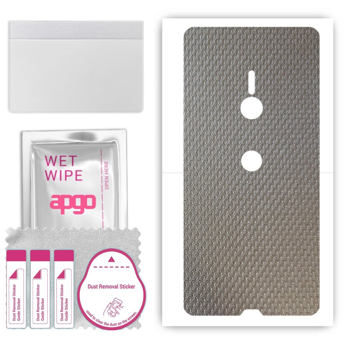 Folia naklejka skórka strukturalna na TYŁ do Sony Xperia XZ3 - Aluminium krople - apgo SKINS