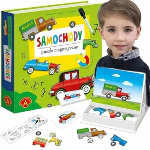 Puzzle Magnetyczne Układanka Samochody Autka Auta Plansze I Pisak Alexander - Układanki dla dzieci - miniaturka - grafika 1