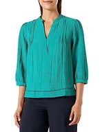 Bluzki damskie - s.Oliver Bluzka damska, rękaw 3/4, zielona, rozmiar 32, zielony - miniaturka - grafika 1