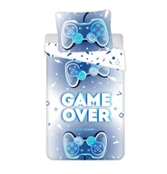 Pościel dla dzieci - Pościel bawełniana 140x200 Game Over niebieska pady poszewka 70x90 młodzieżowa - miniaturka - grafika 1