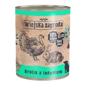 Mokra karma dla psów - Wiejska Zagroda Wiejska Zagroda Mokra karma z królikiem i indykiem 800g - miniaturka - grafika 1