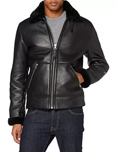 Schott NYC Męska kurtka skórzana, czarny, M - Kurtki męskie - miniaturka - grafika 1