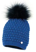 Czapki dla dzieci - Czapka dla dziewczynki na zimę KADLIN z pomponem modrak - miniaturka - grafika 1
