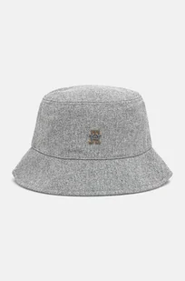 Tommy Hilfiger kapelusz z domieszką wełny kolor szary AW0AW17123 - Czapki damskie - miniaturka - grafika 1