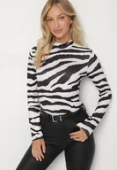 Bluzki damskie - Biała Bluzka Vices w Prążki Mlavie - miniaturka - grafika 1