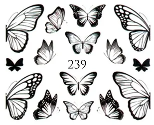 Naklejki wodne na paznokcie CZARNY MOTYL - 239 - Sztuczne paznokcie i akcesoria - miniaturka - grafika 1