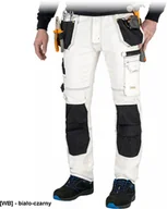 Odzież robocza - JEANS415-T - Elastyczne jeansowe spodnie ochronne do pasa 8 kieseni pętelki twill 60% bawełna 24% poliester 15% wiskoza 1% - biało-czarny 56 - miniaturka - grafika 1