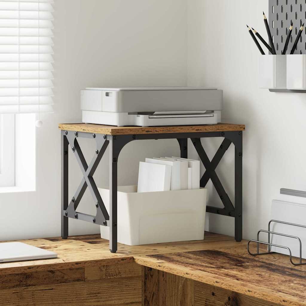 vidaXL Stojak na drukarkę Z regulacją Stare drewno 40 x 30 x 31 cm 882175