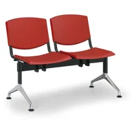 Inne meble biurowe - Euroseat Ławka do poczekalni plastikowa SMILE, 2-siedzenia, czerwony 300326 - miniaturka - grafika 1