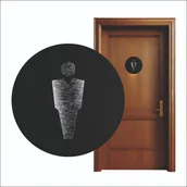 Tablice i flipcharty - TABLICZKA TOALETA WC PIKTOGRAM MĘSKA OZNACZENIE NA DRZWI GRAWER CZARNY 14CM - miniaturka - grafika 1