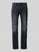Spodnie męskie - Jeansy o kroju slim fit z przetarciami - miniaturka - grafika 1