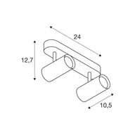 Lampy sufitowe - SLV reflektor sufitowy LED Noblo, czarny, 2700 K, długość 24 cm możliwość ściemniania, czarny, salon / jadalnia, aluminium, nowoczesny - miniaturka - grafika 1