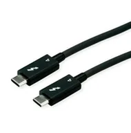 Kable USB - Kabel ROLINE Thunderbolt 4, 40 Gbit/s, 100 W, C-C, M/M, pasywny, czarny, 0,8 m - miniaturka - grafika 1