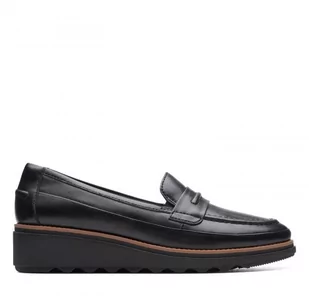 Clarks Sharon Aster [Black Leather] - Rozmiar 37 - Półbuty damskie - miniaturka - grafika 1