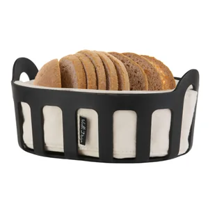 Vialli Design Koszyk na pieczywo z bawełnianym wkładem Livio czarny 29873 - Inne naczynia kuchenne - miniaturka - grafika 1