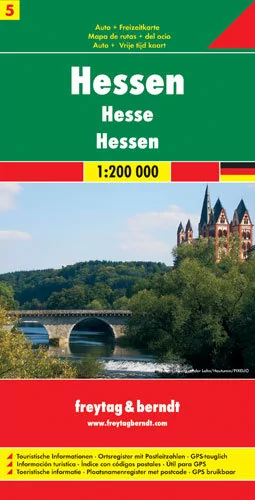 Freytag&amp;Berndt Niemcy część 5 Hessia mapa 1:200 000 Freytag & Berndt