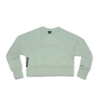 Bluzy damskie - Bluza damska Nike Dri-Fit Fleece Get Fit Lux Crew Sweatshirt Zielona - CD4308-321-XS - miniaturka - grafika 1