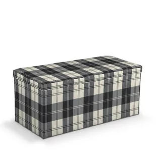 Dekoria.pl Dekoria.pl Skrzynia tapicerowana krata czarno-biała 90 × 40 × 40 cm Edinburgh 525-115-74 - Pufy i podnóżki - miniaturka - grafika 1