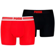 Majtki męskie - Męskie bokserki Puma Everyday Placed Logo Boxer 2P Rozmiar: M / Kolor: czarny/czerwony - miniaturka - grafika 1