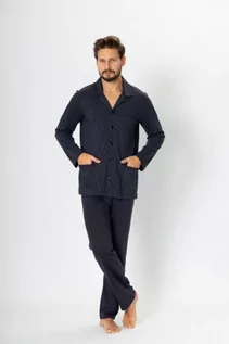 Piżamy męskie - M-Max Roger 576 Granatowa piżama męska - grafika 1