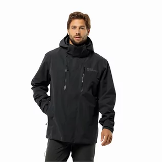 Kurtki męskie - Męska kurtka przeciwdeszczowa Jack Wolfskin JASPER 2L JKT M black - L - grafika 1