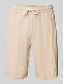 Spodenki męskie - Szorty lniane o kroju regular fit z tunelem model ‘MORGAN’ - miniaturka - grafika 1