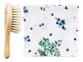 Szczotki do włosów dla dzieci - Lullalove, Szczotka dla dzieci i niemowląt z włosia koziego z muślinową myjką - miniaturka - grafika 1