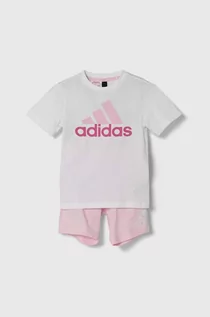 Dresy i komplety dla dziewczynek - adidas komplet bawełniany dziecięcy kolor różowy - grafika 1