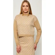 Swetry damskie - GUESS Półgolf AUBREY| Loose fit z dodatkiem wełny - miniaturka - grafika 1