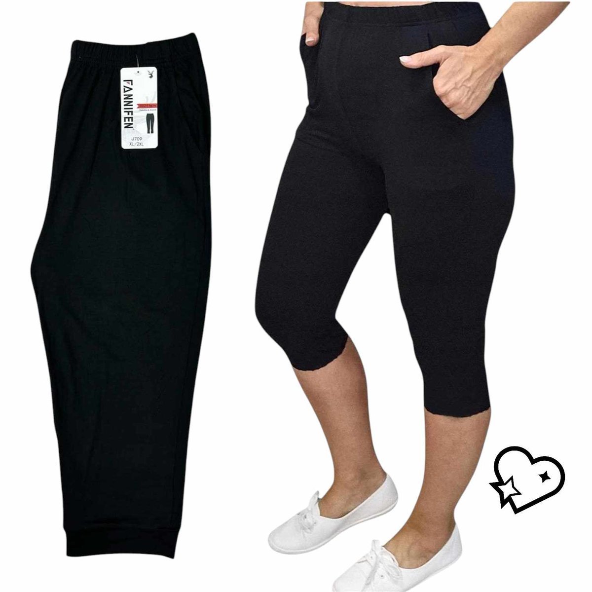 J709 LEGINSY 3/4 WYSOKI STAN RYBACZKI klasyczne kieszenie 54 56 7XL 8XL