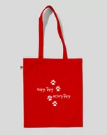 Torby i wózki na zakupy - TORBA BAWEŁNIANA NA ZAKUPY CZTERY ŁAPY Czerwony - miniaturka - grafika 1