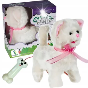 INTERAKTYWNY KOT KOTEK Mruczuś STEROWANY NA SMYCZY CHODZI MIAUCZY MASKOTKA - Zabawki interaktywne dla dzieci - miniaturka - grafika 1