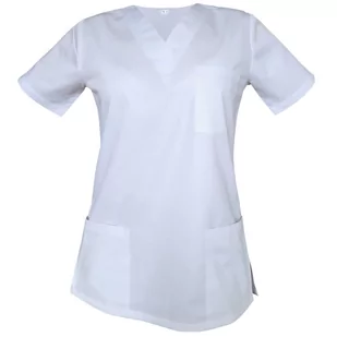 Bluza medyczna, chirurgiczna damska  kolor biały S - Odzież medyczna - miniaturka - grafika 1