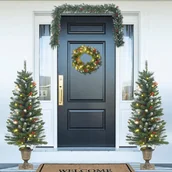 Ozdoby bożonarodzeniowe - vidaXL 4-cz. zestaw dekoracji świątecznych na drzwi wejściowe, PVC - miniaturka - grafika 1