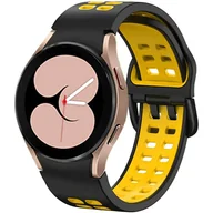 Akcesoria do smartwatchy - Pasek sportowy Alogy Soft Band Guma do smartwatcha do Samsung Galaxy Watch 4/5 40/42/44/45mm Czarno-żółty - miniaturka - grafika 1
