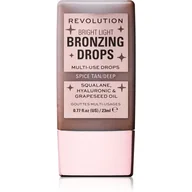 Bronzery i konturowanie twarzy - Makeup Revolution Bright Light krople brązujące do ciała W115 Spice Tan 23ml - miniaturka - grafika 1