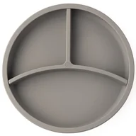 Miseczki i talerzyki dla dzieci - ECORASCALS Talerzyk 2 w 1 trójdzielny silikonowy SILVER z przyssawką - miniaturka - grafika 1