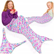 Otulacze - KOC OGON SYRENY MIĘKKI SYRENI ŚPIWÓR OTULACZ KOCYK TĘCZOWY DLA DZIECI - miniaturka - grafika 1