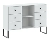 Inne meble do salonu - Komoda Linea 6S Czarny / Biała - miniaturka - grafika 1