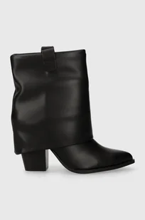 Steve Madden botki Lark damskie kolor czarny na słupku SM11002673 - Botki damskie - miniaturka - grafika 1