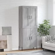 Witryny - vidaXL Witrynka szary dąb sonoma 69,5x34x180cm materiał drewnopochodny - miniaturka - grafika 1