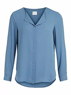 Bluzki damskie - VILA CLOTHES VILUCY L/S SHIRT - NOOS Bluzka, Darkest Spruce, Normalmal, Captains Blue, S - grafika 1