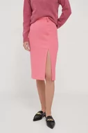 Spódnice - United Colors of Benetton spódnica kolor różowy midi ołówkowa - miniaturka - grafika 1